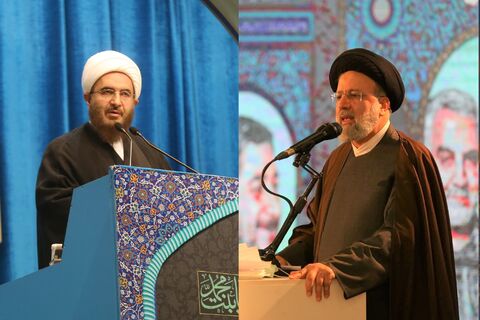نماز جمعه تهران به امامت حجتالاسلام حاجعلیاکبری؛ سخنران پیش از خطبه، رئیس جمهور
 آیت الله رئیسی و حجت الاسلام والمسلمین حاج علی اکبری