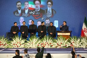 مرثیه سرایی حاج احمد نیکبختیان در  آیین گرامیداشت و وداع با پیکر مطهر رئیس جمهور شهید سید ابراهیم رئیسی و همراهان